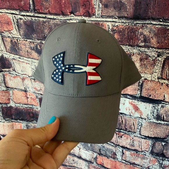 Under Armour Mens L Freedom Blitzing Grey American Flag Embroidered Hat - Picture 5 of 7